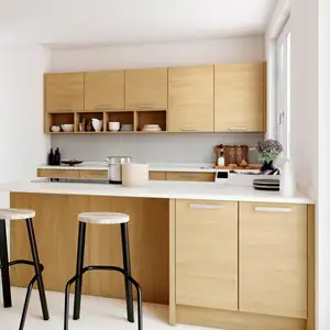 Armarios de cocina de madera de lujo, puerta de armarios de cocina de madera de diseño único