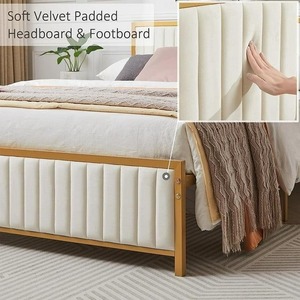 Cadre de lit en métal incurvé moderne Twin XL avec rangement, sommier pour matelas simple, idéal pour hôtels et auberges - Product Image 6