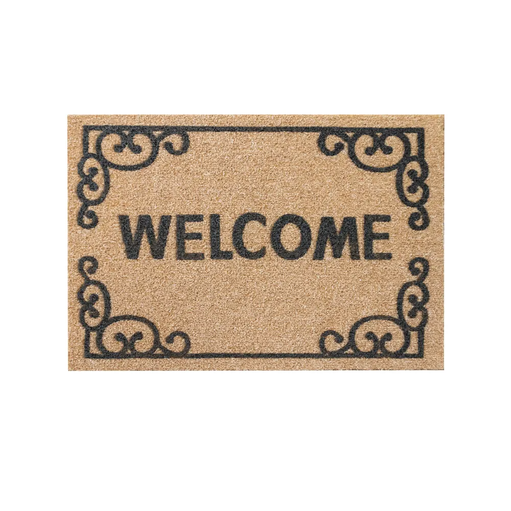 Coir Door Mat with Heavy Duty Backing, 17"x30" Size, Easy to Clean Entry Mat, Beautiful Colorful Outdoor