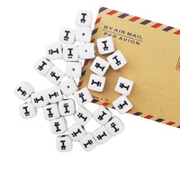 Perles en silicone sans BPA pour collier personnalisé, chaîne de sucette, lettres de l'alphabet à mâcher pour bébé
