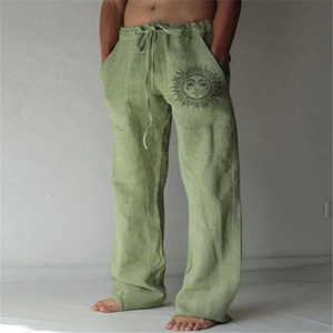 Cotton <strong>Linen</strong> <strong>Men</strong> Long Khaki Pants Elastic Khaki Loose Casual Man <strong>Trousers</strong> - Product Image 5