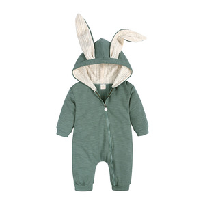 Cute Rabbit Ear Hat <strong>Baby</strong> Romper Long Sleeve Cotton Knitted <strong>Winter</strong> <strong>Clothes</strong> with Zipper Closure Minimum Order 3pcs - Product Image 6