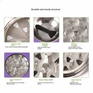 เครื่องบดแบบ 3 ชั้น ดีไซน์เฉพาะ ผลิตจากโลหะผสมสังกะสี สำหรับบดผลไม้ปีศาจ บดยาสูบ บดสมุนไพร ชุดอุปกรณ์สูบบุหรี่ - Product Image 3