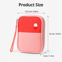 Bolsa de Medicamentos Portátil Mini, Bolsa de Primeros Auxilios de Viaje, Estuche Organizador Médico Pequeño con Correa para la Muñeca, Bolsa de Almacenamiento de Medicamentos Portátil