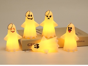 Juego de 5 Lámparas LED con Formas de Fantasmas Adorables, con Caras Juguetonas y Traviesas, Decoración de Halloween, Lámpara LED de Halloween - Product Image 5