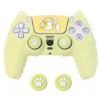 Ensemble de skins pour manette PS5, housse de protection en silicone souple pour manette sans fil PS5 avec 2 capuchons de joystick et 2 autocollants