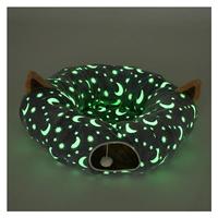 Tunnel pour chat avec jouets en peluche, pliable, auto-luminescent, photoluminescence, pour animaux de compagnie, lapins, chiots, gris, lune, étoile