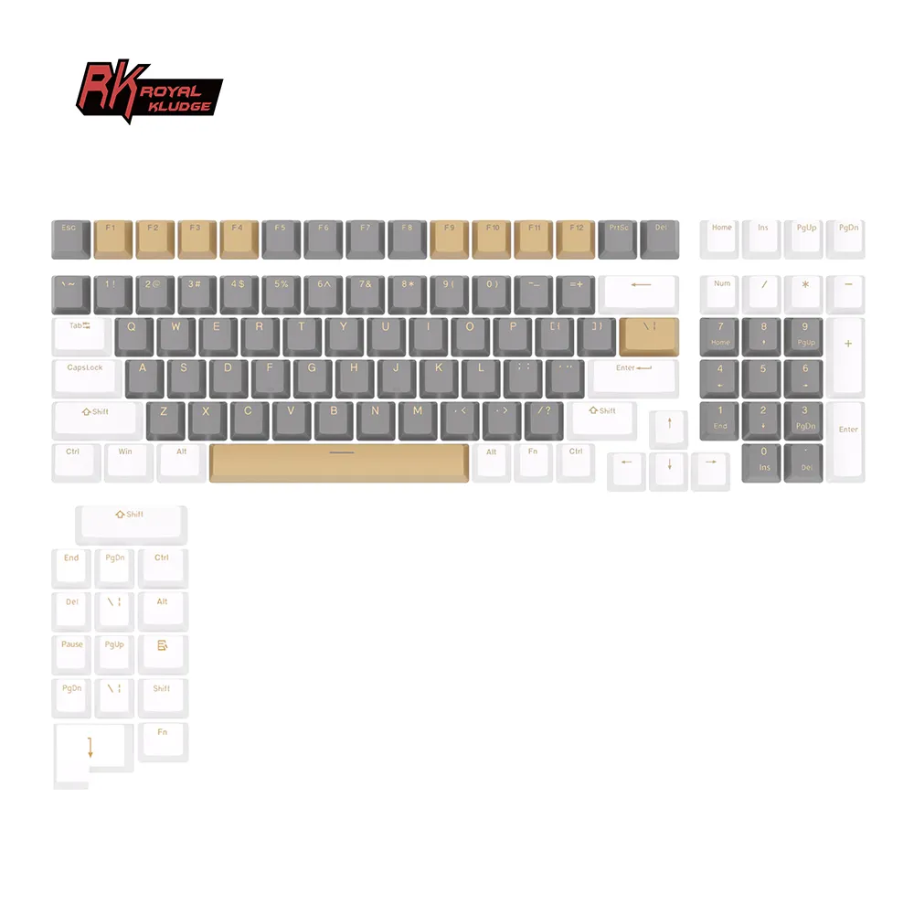 Gambiarra real personalizado 115 chaves keycaps pbt três-cor 60 por cento retroiluminado gaming teclado mecânico keycaps para rk61 rk100 thai