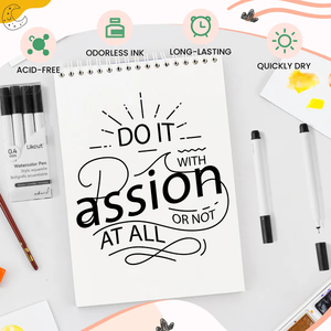 Stylos à pointe fine Likcut W7-4BK pour <span class=keywords><strong>machine</strong></span> à vinyle, encre noire aquarelle 0,4 mm, stylos pour écrire, dessiner, colorier, coller, étiqueter - Product Image 2