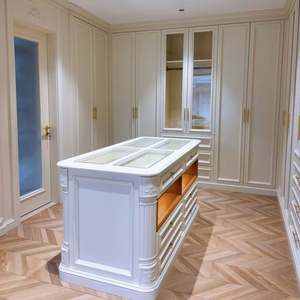 Luxurious White Solid Wood Wardrobe with Jewelry Display Stand Traditional Modern Design 5 Shelves Home Bedroom Furniture - Product Image 4