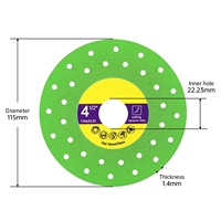 Lame de scie diamantée de qualité industrielle JDK de 4,5 po et 6 po pour la découpe de carreaux, de porcelaine, de céramique, de verre et de marbre - Certifiée ISO9001