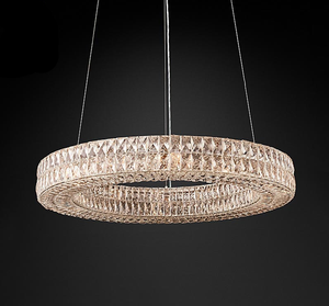 Lustre américain en cristal Postmoderne Rond Luxe Pendentif personnalisé Salon Salle à manger Villa Lumière d'intérieur Décoration - Product Image 5