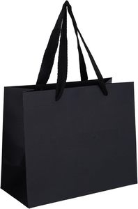 Sacs en papier noirs pour emballage de bijoux et vêtements, avec logo en relief personnalisé, pour boutiques de détail et cadeaux, fabriqués à Guangdong - Product Image 5