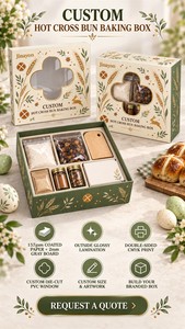 Boîte <span class=keywords><strong>cadeau</strong></span> personnalisée pour la <span class=keywords><strong>chasse</strong></span> aux œufs de Pâques, boîte rigide à deux pièces avec couvercle et base, fenêtre transparente en PVC, finition brillante - Product Image 1