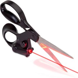 Ciseaux de tailleur à guidage laser, acier inoxydable, poignées ABS noires, garantie 1 an, qualité industrielle robuste, coupe multi-usages - Product Image 1