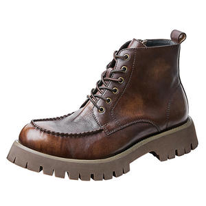 2026 Men's Leather <b>Boots</b> Fashionable Cowhide Colored Leather <b>Boots</b> - High-Quality <b>Boots</b> with Increased Height men's chukka <b>boots</b> - Product Image 3