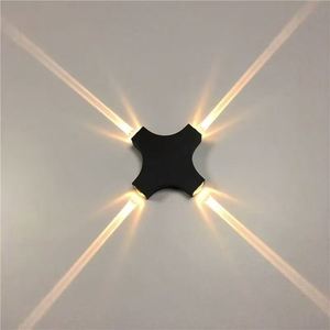 12W LED Cross <b>Star</b> <b>Light</b> Modern Outdoor Wall Lamp Stainless Steel Base Waterproof and Mildewproof for Wall Decoration - Product Image 1