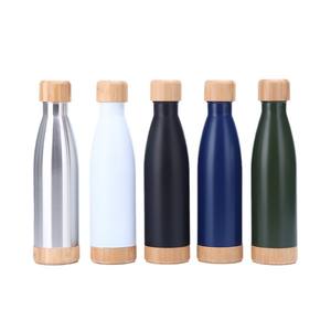 Bamboo Lid <b>Stainless</b> <b>Steel</b> <b>Water</b> <b>Bottle</b> 304 Insulated Thermos Travel Outdoor Use All Sizes - Product Image 1