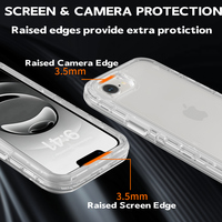 Coques de téléphone pour iPhone 16E 17 Pro Max 16 15 14 13 12 Pro Max, protection robuste antichoc à 3 couches, coque de téléphone résistante
