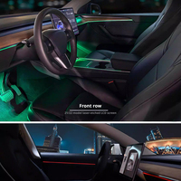Kit d'éclairage d'ambiance pour Tesla Model 3/Y, gravé au laser et à flux dynamique, mise à niveau de l'intérieur à LED