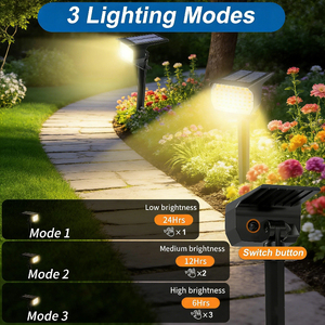 Projecteurs solaires d'extérieur Alecter, étanches IP54, blanc chaud 3500K, 46 LED, 3 modes, allumage/extinction automatique, pour allée, cour, jardin - Product Image 3