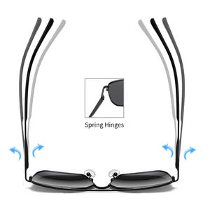 Nouvelles lunettes de soleil carrées pour hommes, monture intégrale, verres polarisés TAC, charnières à ressort durables, pour adultes - Product Image 1