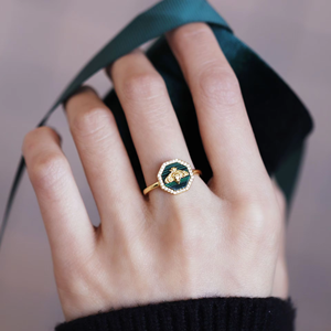 Set di Gioielli Retrò con Anello e Collana in Oro 18K, Design Semplice con <span class=keywords><strong>Diamanti</strong></span> CZ e Perle per Ragazze - Product Image 5