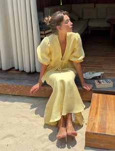 Nouvel ensemble jupe étagée col en V 2026, personnalisable ODM/OEM, avec haut court à volants et jupe longue respirante, ensemble élégant <span class=keywords><strong>2</strong></span> pièces pour femme - Product Image 5