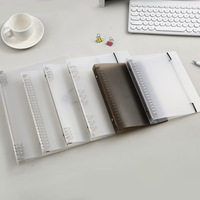 Protège-documents en plastique A4/A5/B5 avec reliure à 8/20/30 anneaux, organiseur personnalisé en PP dépoli pour feuilles mobiles avec bande élastique