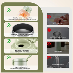 Portable USB <span class=keywords><strong>chauffe</strong></span>-lait chauffage rapide formule de lait maternel OEM bébé fournitures d'alimentation pour voyage en plein air - Product Image 5