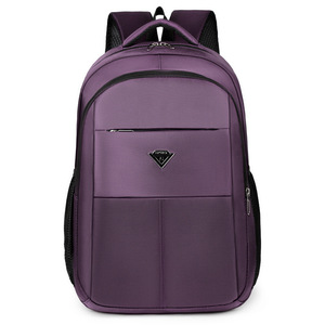 Laptop <b>Backpack</b> <b>Large</b> Capacity 15 Inches For Men Women Business Travel School Use Solid Color Gray Black Purple Blue - Product Image 5