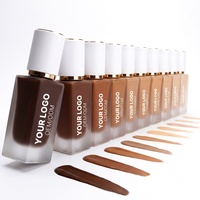Fond de teint liquide à label privé, fini mat, couvrance totale, imperméable, logo personnalisé, maquillage du visage, 24 teintes, base cosmétique longue durée