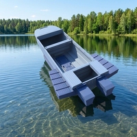 Bateau modulaire pliable en PE pour l'inspection des bassins et le sauvetage en eaux vives, transportable sur toit de voiture, anti-rayures, faible résistance au vent