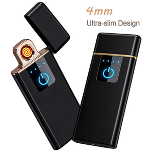 Briquet électronique plasma ultra-plat sans flamme, double allumage, coupe-vent, rechargeable par USB pour cigarettes - Product Image 1