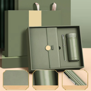 Cuaderno de cuero de alta calidad con logotipo personalizado y juego de regalo de Taza Termo de tapa dura para oficina de negocios Reunión Anual regalos corporativos - Product Image 3