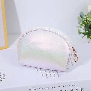 Borsa da donna di grande capacità per il trucco con cerniera in PVC custodia a mano per rossetto Shell Mini cosmetici di bellezza modello nuovo grande - Product Image 6