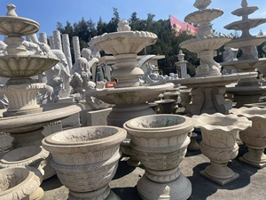 <span class=keywords><strong>Maceta</strong></span> de granito amarillo <span class=keywords><strong>Maceta</strong></span> de jardín Decoración al aire libre Patrón tallado a mano <span class=keywords><strong>Maceta</strong></span> Florero - Product Image 2