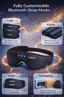 Masque de sommeil Bluetooth avec écouteurs, MOQ à partir de 100 pièces, masque oculaire sans fil 3-en-1 avec haut-parleurs intégrés pour l'insomnie et l'aide au sommeil