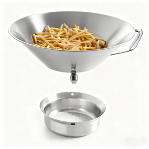 Mutfak alet filtre yağ konteyner çip kevgir süzgeçler paslanmaz çelik fransız Fry kevgir ile kolu için kızarmış gıda - Product Image 2