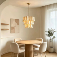 JYLIGHTING Lustre moderne de luxe en fer, base d'ampoule E12, luminaire suspendu LED blanc, garantie de 2 ans, hauteur réglable, hôtel CE