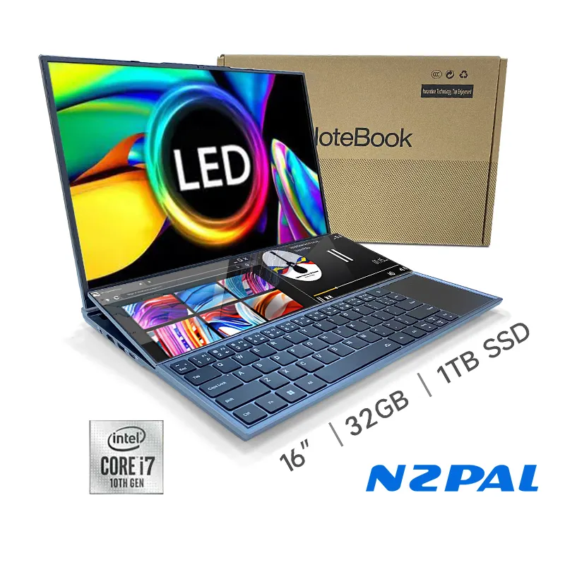 Factory Price Double Screen Laptop16 inch Touch Dual Screen ZBOOK Pro UX582 DDR4 64GB i7 10850H 2.7GHz Dual Screen Laptop