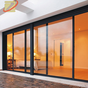 Système de <span class=keywords><strong>porte</strong></span> <span class=keywords><strong>coulissante</strong></span> automatique sans rail en aluminium moderne ZS, double vitrage en verre trempé, surface finie - Product Image 3