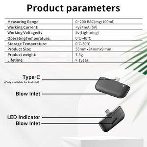 <span class=keywords><strong>Mini</strong></span> tragbarer Alkohol tester-Kompakter und genauer Atem tester für den persönlichen Gebrauch Perfektes Geschenk für Fahrer und Familien - Product Image 2