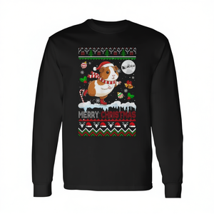 Camiseta de manga larga con estampado de Papá Noel y conejito de las nieves, suéter de Navidad - Product Image 2