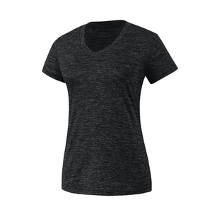Camiseta Deportiva de Yoga para Mujer, Cuello en V, Manga Corta, Secado Rápido, Color Rojo, Gris, Negro, Poliéster, Ajustada, para Entrenamiento y Ejercicio - Product Image 3