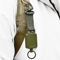 Porte-badge rétractable personnalisé avec logo, mousqueton robuste et clip ceinture, idéal pour le travail et les voyages