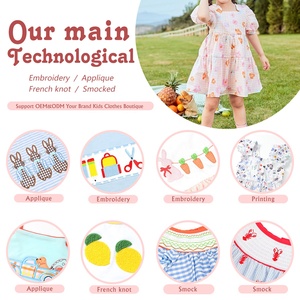 Body Estivo per Neonata con Colletto Peter Pan e Ricamo Floreale Smock Fatto a Mano, Maniche a Sbuffo, Personalizzabile, Maxine - Product Image 5