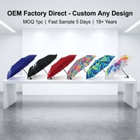 Parapluie pliant personnalisé 3 sections, conception sur mesure, logo couleur, compact, portable, coupe-vent, cadeau promotionnel, usine OEM, faible MOQ