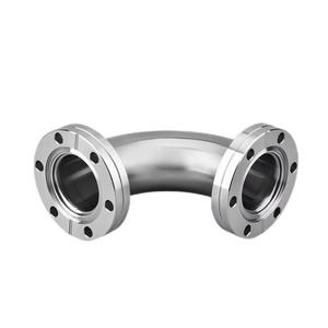 <span class=keywords><strong>Coude</strong></span> fixe à bride forgée en <span class=keywords><strong>acier</strong></span> inoxydable CF 304, à chargement rapide, à diamètre égal, pour basse pression et vide, tête hexagonale, modèle CF - Product Image 1