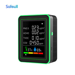Détecteur de qualité de l'air Safewill SW-AM26 CO 6-en-1 PM2.5 PM10 HCHO TVOC CO2 Formaldéhyde avec <span class=keywords><strong>batterie</strong></span> lithium-ion - Product Image 1